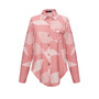 Pattern Print Button Down Blouse