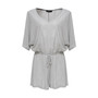 V Neck Cashmere Feel Short Sleeve Playsuit