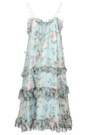 Floral chiffon tiered midi dress