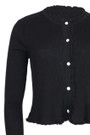 Frilled Rib Body Crop Knit Cardigan