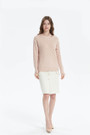 Pointelle Knitted Tiered Neck Line Knit Top