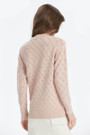 Pointelle Knitted Tiered Neck Line Knit Top