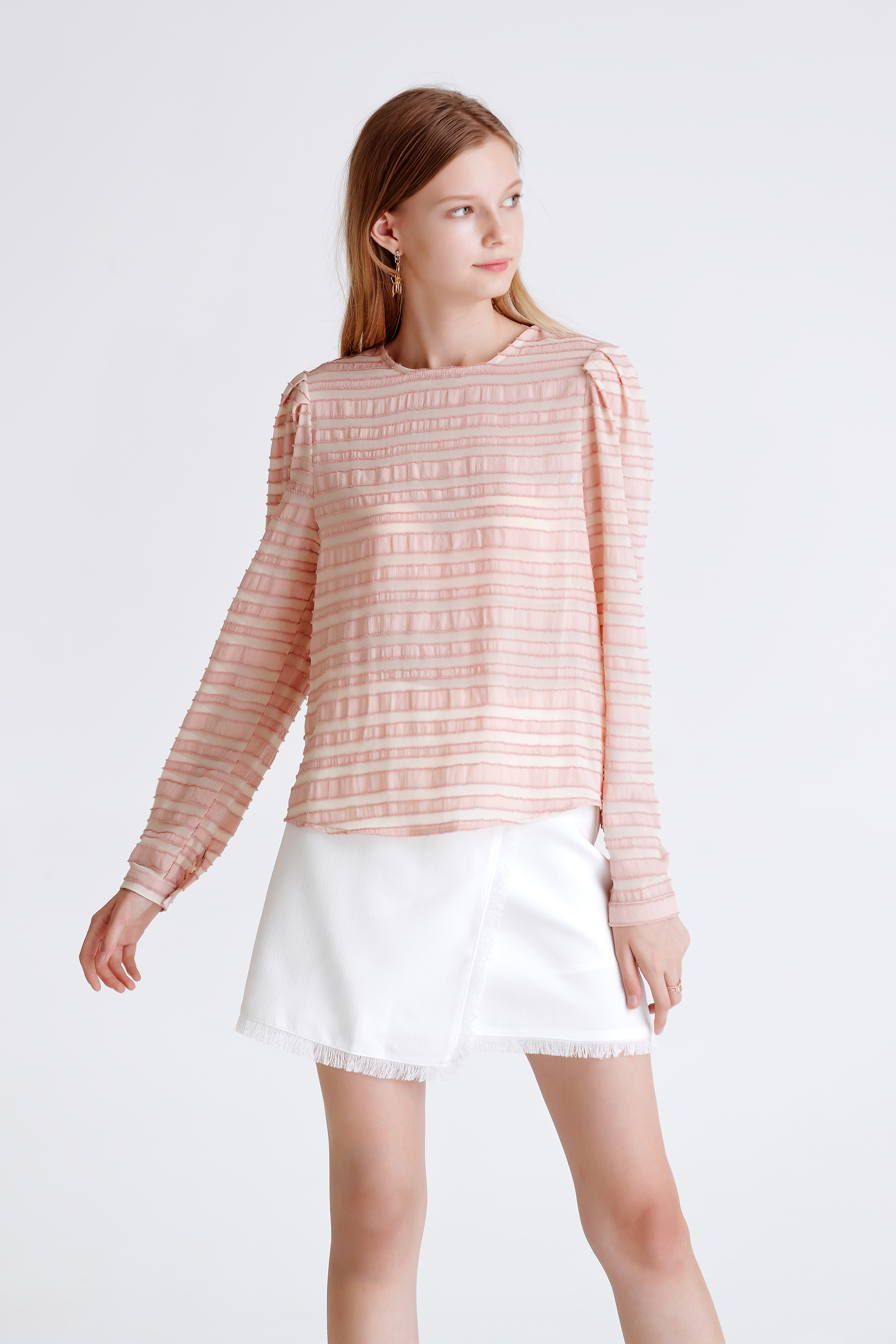 OJAY Jacquard Puff-Sleeve Top - Picture 14 of 14