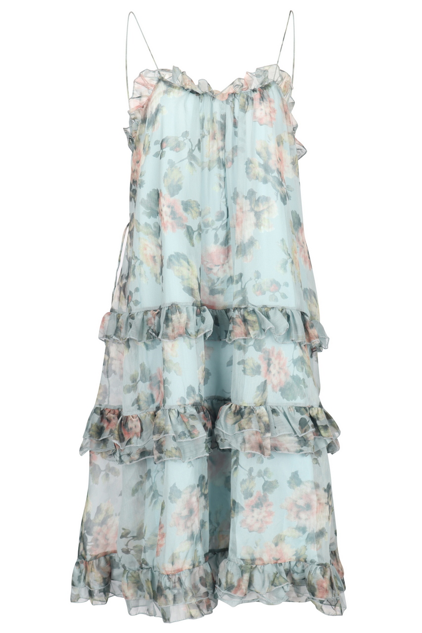 OJAY Floral chiffon tiered midi dress - Picture 13 of 13