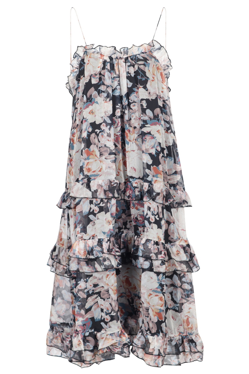 OJAY Floral chiffon tiered midi dress - Picture 12 of 13