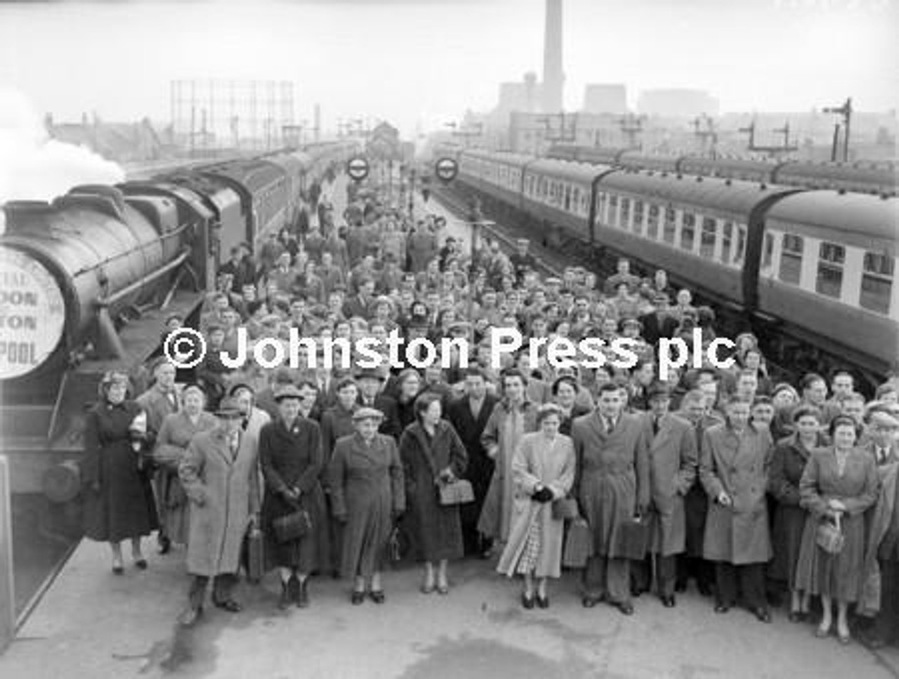 37492224-Guests arrive at Blackpool Central Station for the town s biggest  ever party which will be held at the Winter Gardens by Dutch  multi-millionaire Barnhard Van Leer to celebrate his 71st birth -