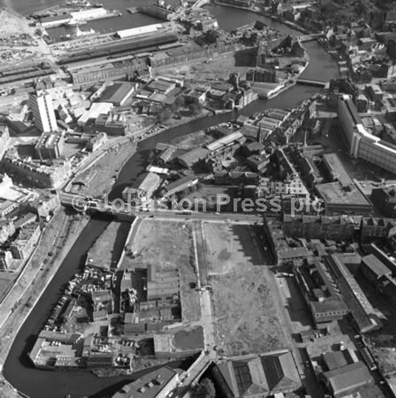 20327792Aerial of Great Junction Street in Leith where it crosses the