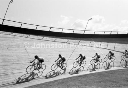 22576902-Cyclists on the velodrome track, newly re-opened at
