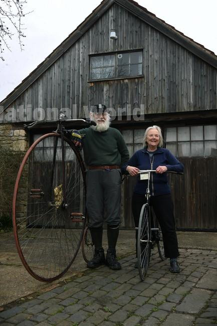 39676715-Tony and Elsie Huntington who have a collection of high bikes and Rover bikes at their home near 7th March