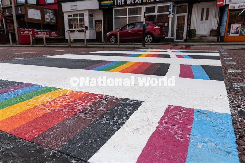 39943040-Zebra crossings on Dickson Road in Blackpool have been