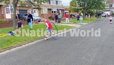 39463507-Dominic Bell taking part in one of the many games held during ...