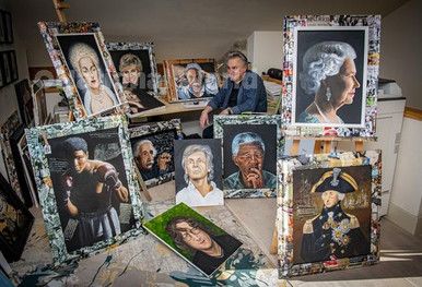 Alan Rogan 39677192-Artist Alan Rogan in his studio at his home in Cookridge ...