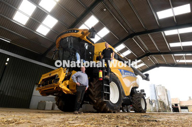39838683-David Teasdale with his son Jamie pictured at Wethercote Farm ...