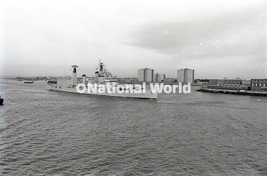 39869783-HMS Blake leaving Portsmouth Harbour on February 23, 1970. PPP ...