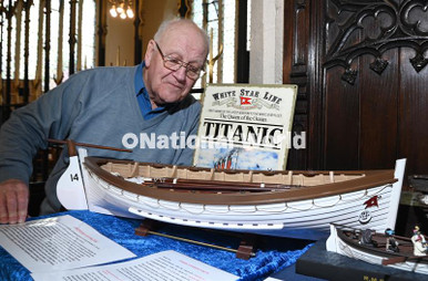 39958972-Event organiser Mervyn Reeves looks at the Titanic information ...