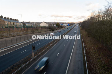 40091806-M65 Motorway in the middle of Junction 10 and 11 at Rosegrove ...
