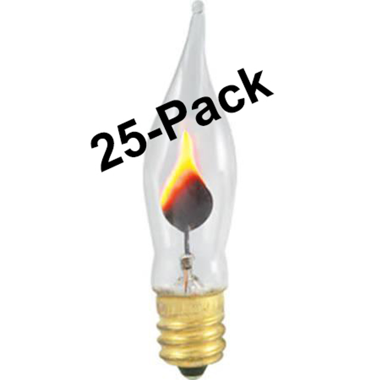 Clear 3.5 Watt Flicker Bulb Candelabra Base 