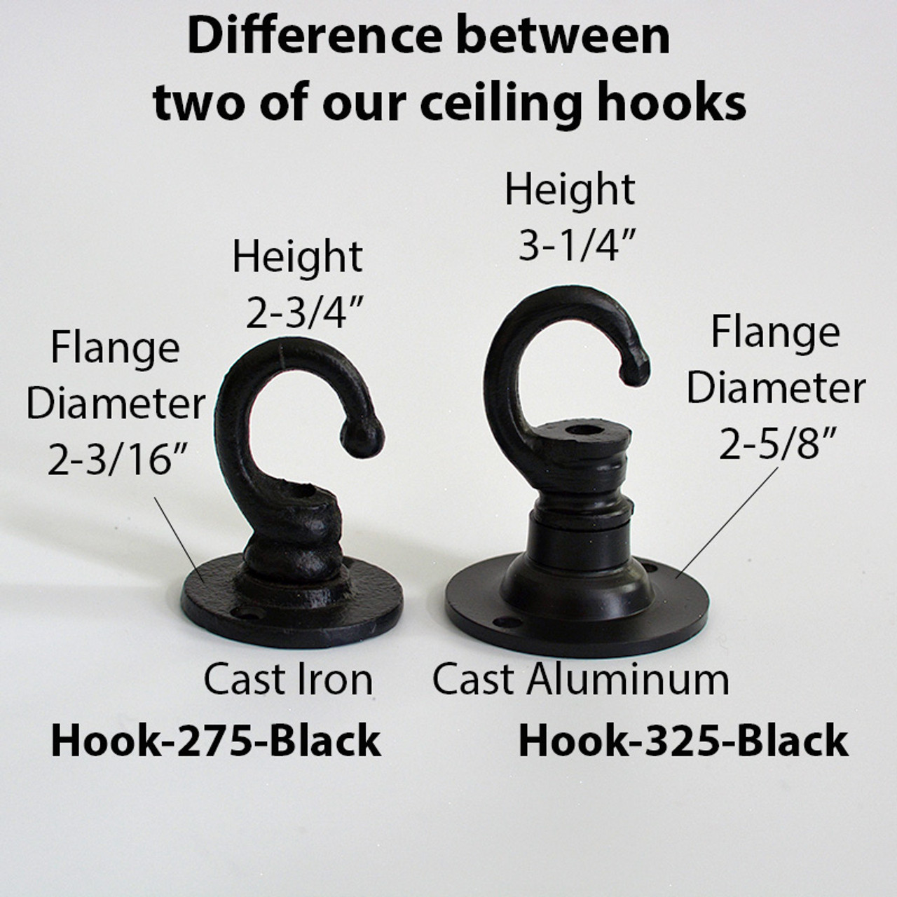 Ceiling Hook Flange - Antique Brass - 2-3/4 Cast Iron