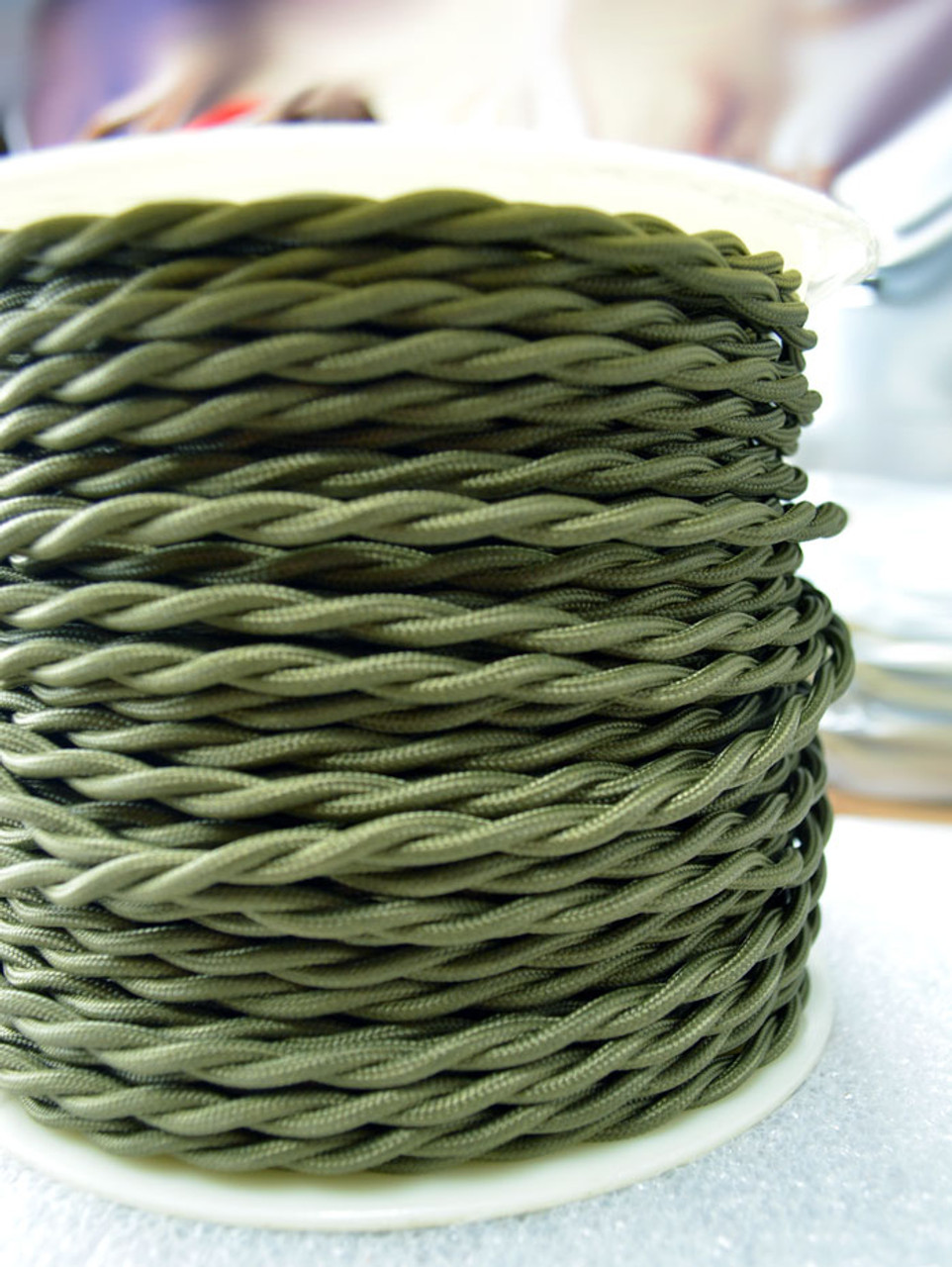 Braided Rayon Fabric Wire Mixed Greens Cloth Covered Electrical Wire 