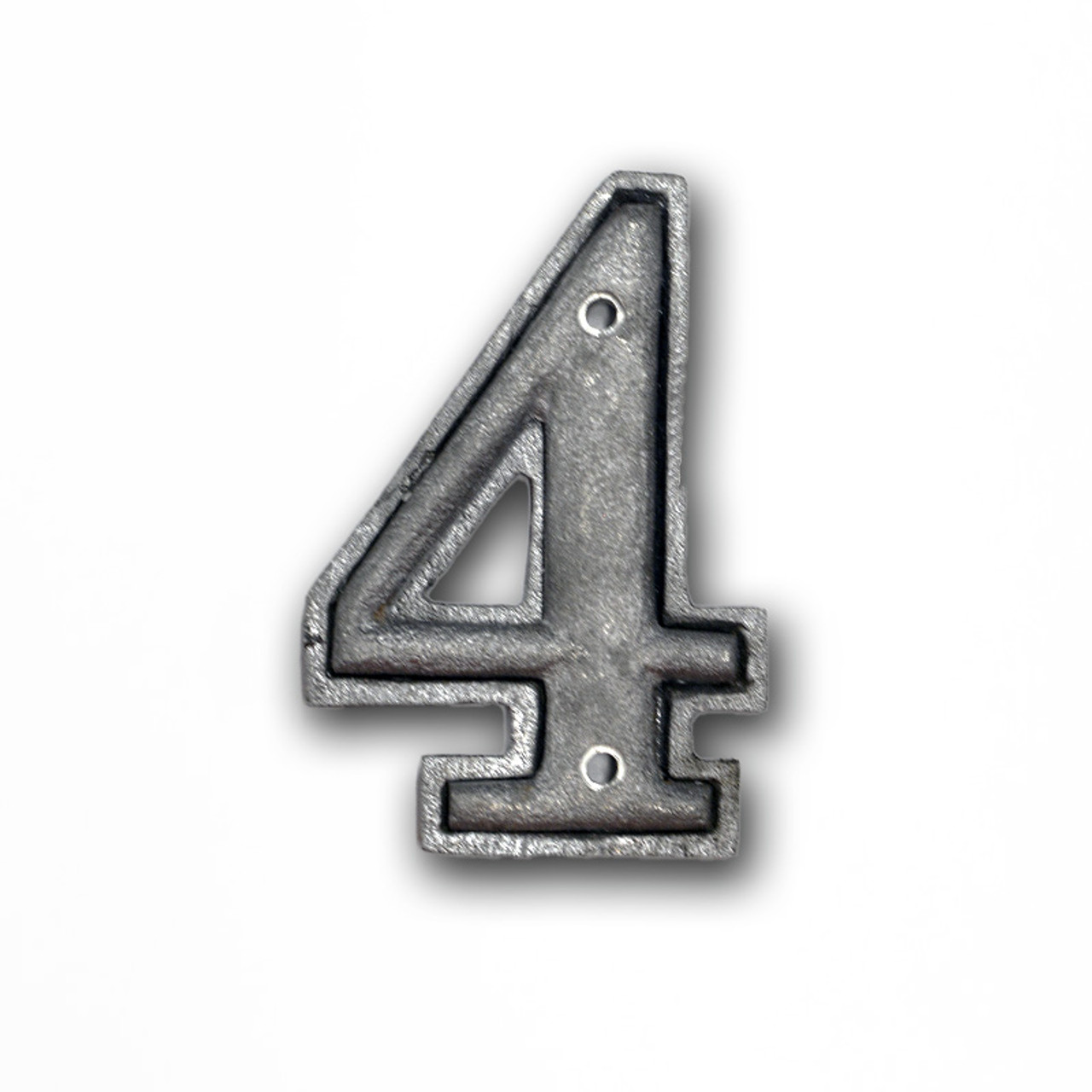 House Number - 4 - Cast Metal - Two-Piece Design