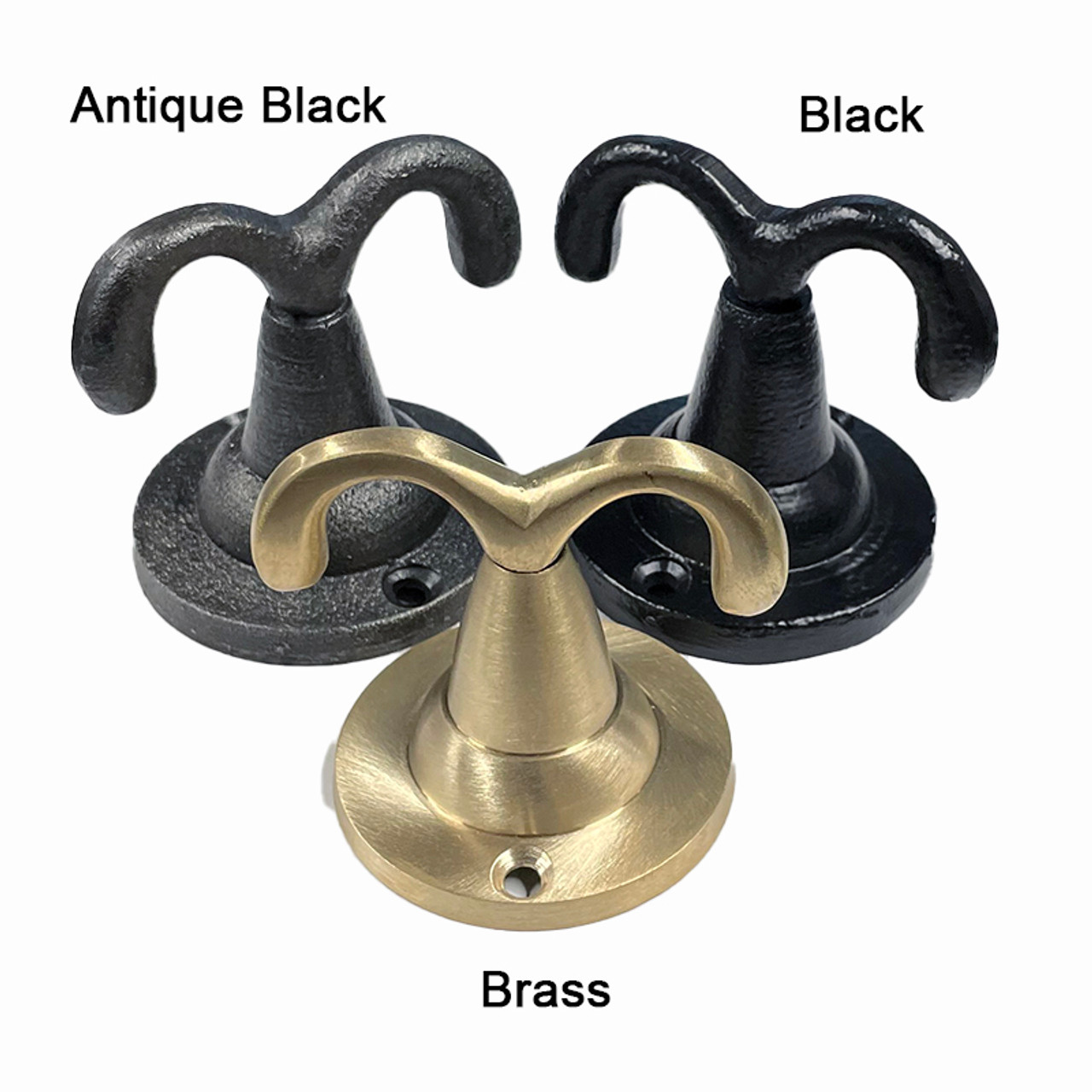 Decker Hooks, Set of 4  Solid Brass Pannier Hooks