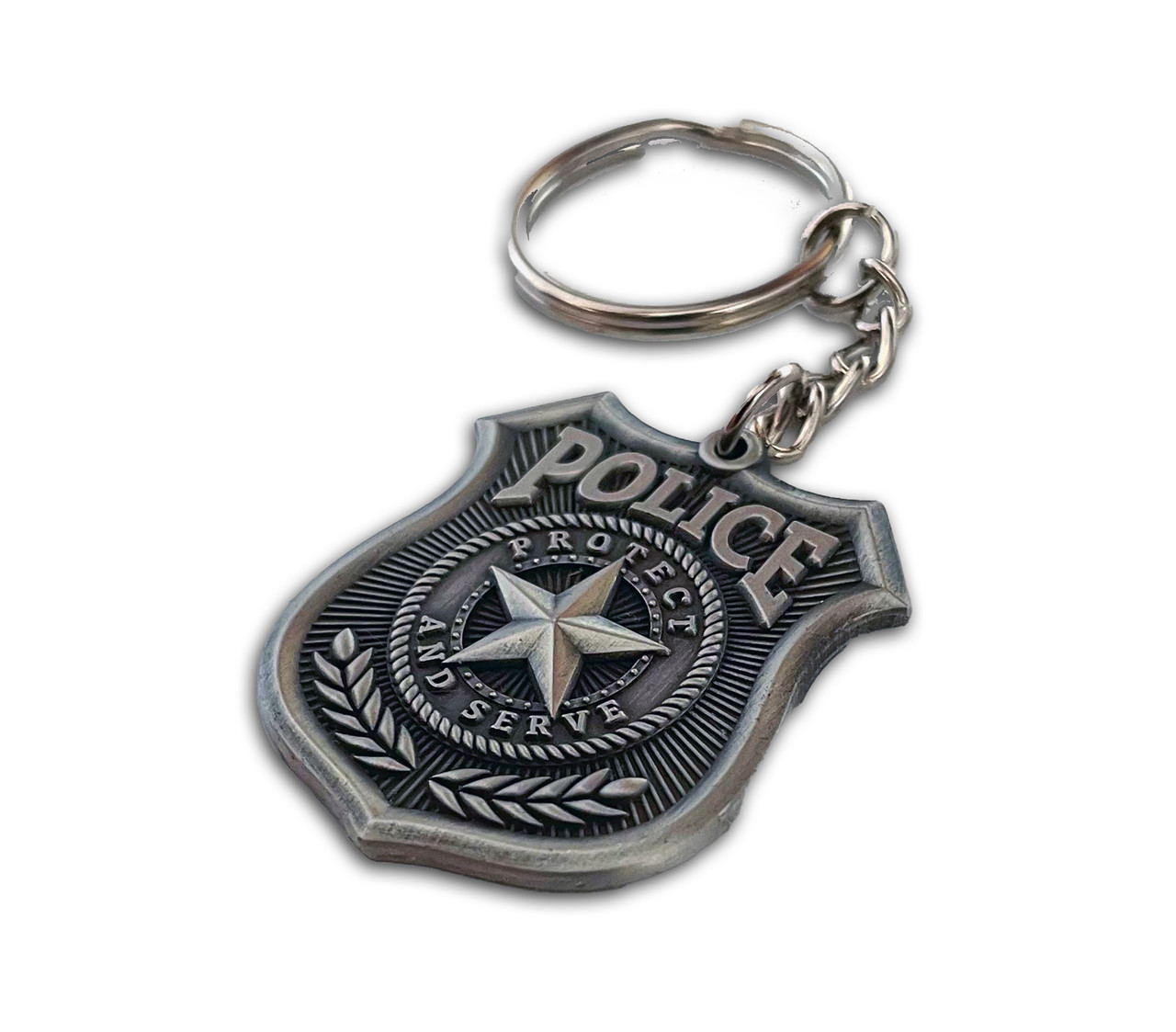 Keychain - Police - Antique Nickel