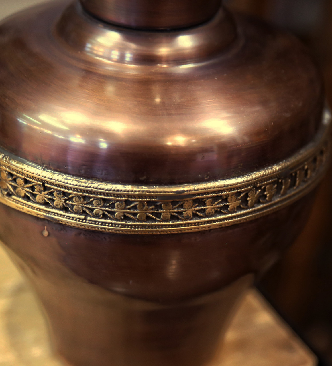 Vintage Copper and Brass Anchor Light Oil Lamp - Vintage Copper