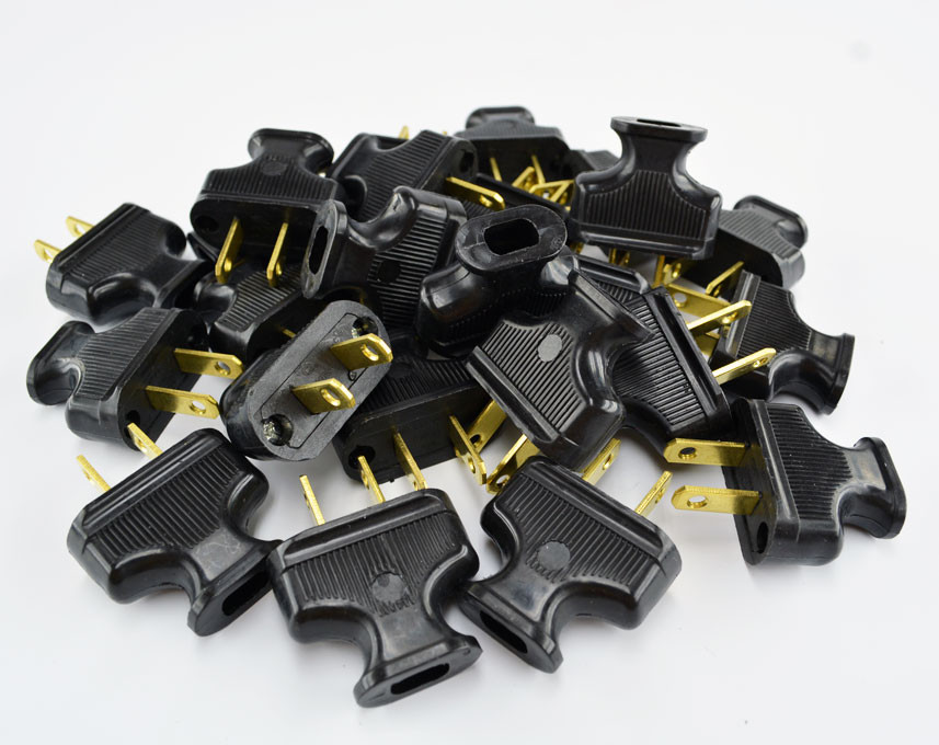 2-Prong Electrical Plug Black