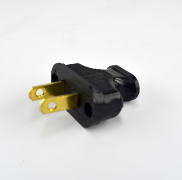 2-Prong Electrical Plug Black