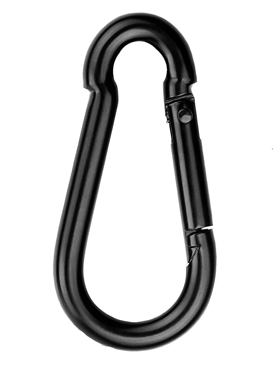 Black Mountain Products Steel Carabiner Clip with Spring Snap Hook 6 Pack