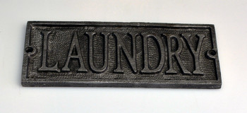 Plaque - Cast Metal - Laundry