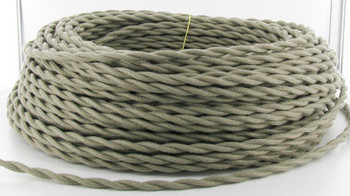 Gray Cloth-Covered Electrical Wire