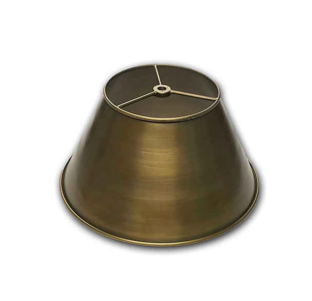 12" Steel Shade Antique Brass