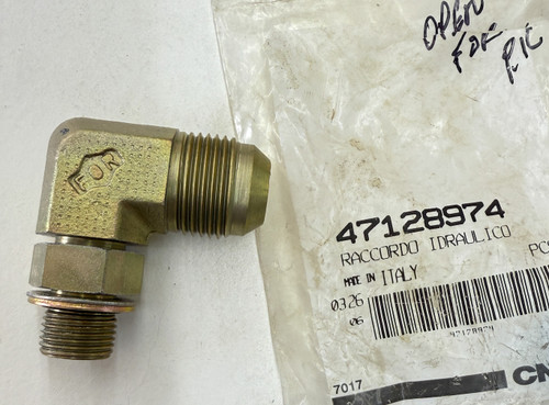 47128974 New Holland Hydraulic Elbow FITTING, Connector.