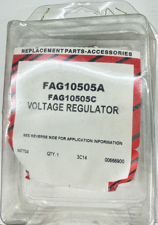 FAG10505A Ford Tisco 6 Volt, 3 Terminal Voltage Regulator. 1100-0559, S.67126, AFAG10505A, S67126, A568782, 11000559. Ford Tractor Applications: 2000, 501, 600, 601, 621, 641, 651, 661, 671, 681, 700, 701, 800, 801, 861, 900, NAA