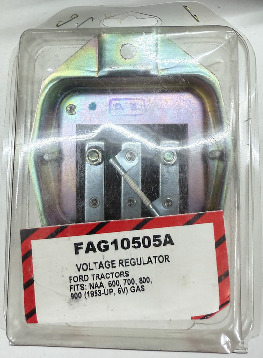 FAG10505A Ford Tisco 6 Volt, 3 Terminal Voltage Regulator. 1100-0559, S.67126, AFAG10505A, S67126, A568782, 11000559. Ford Tractor Applications: 2000, 501, 600, 601, 621, 641, 651, 661, 671, 681, 700, 701, 800, 801, 861, 900, NAA