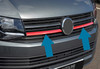 2Pc Lower Red Grille Accent Trim Set To Fit Volkswagen T6 Transporter (2016+)