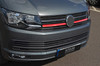 2Pc Lower Red Grille Accent Trim Set To Fit Volkswagen T6 Transporter (2016+)