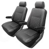 Black Diamond Leatherette Seat Covers 1+1 To Fit Volkswagen T6 Transporter (16+)