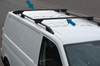 Black Cross Bars For Roof Rails To Fit Volkswagen T5 Transporter 100KG Lockable