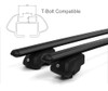 Black Cross Bars For Roof Rails To Fit Fiat Tipo Estate (2015+) 75KG Lockable