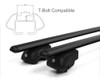 Black Cross Bars For Roof Rails To Fit Mitsubishi ASX (2010+) 75KG Lockable