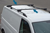 Black Aluminium Cross Bars Rails (150cm) with Load Stops For Raised Roof Rails