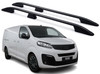 Black Aluminium Roof Rack Rails Side Bars To Fit Compact (L1) Fiat Scudo (2022+)