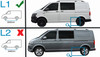 Silver Aluminium Roof Bar Rails To Fit L1H1 Volkswagen T5 Transporter (2003-15)