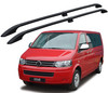 Black Aluminium Roof Bar Rails To Fit L1H1 Volkswagen T5 Transporter (2003-15)