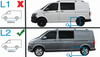 Silver Aluminium Roof Bar Rails To Fit L2H1 Volkswagen T5 Transporter (2003-15)