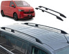 Black Aluminium Roof Rack Rails Side Bars For L2 LWB VW T7 Transporter (2025+)