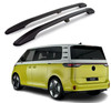Black Aluminium Roof Rack Rails Side Bars For SWB L1 Volkswagen ID. Buzz (2022+)
