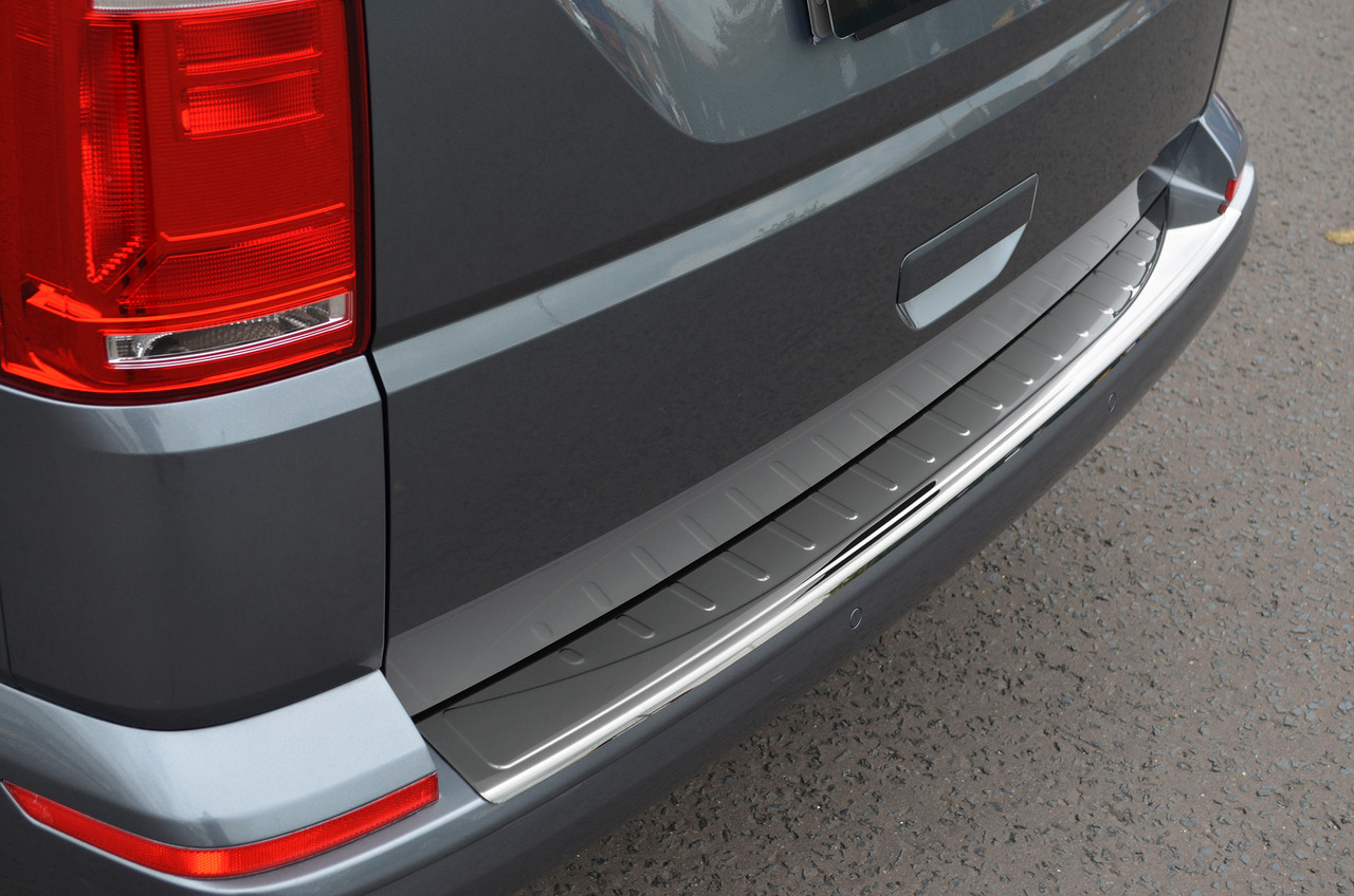 Black Chrome Bumper Sill Protector Trim To Fit Volkswagen T6 Transporter (16+)